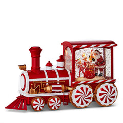Peppermint Elves Musical Lighted Water Train by Raz, 12.5