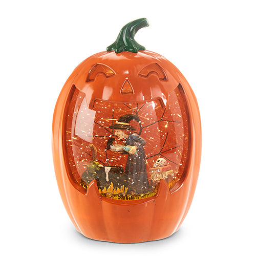 Brewing Witch Lighted Water Pumpkin 8.5"