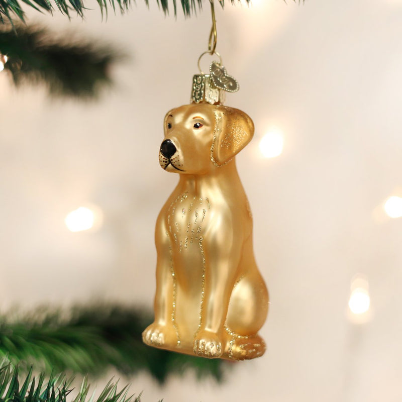 Yellow Lab Glass Ornament by Old World Christmas