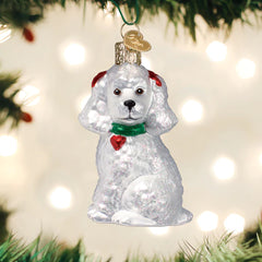 White Poodle Ornament By Old World Christmas, 3.5