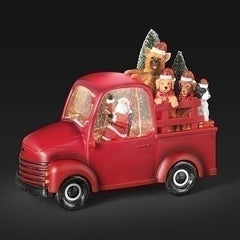 Santa in Red Truck with Dogs in Back, 7.75