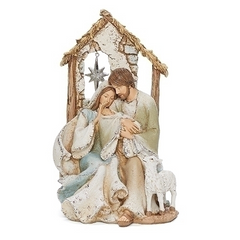 Holy Family With Stable & Star in Window, 9.25