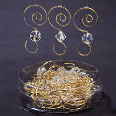Clear Acrylic W/Gold Wire Orn. Hooks 2.25