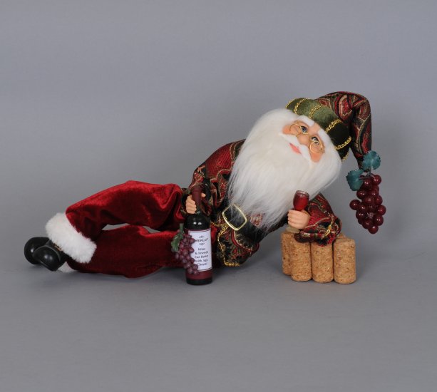 Karen Didion Wine Time Santa 14"