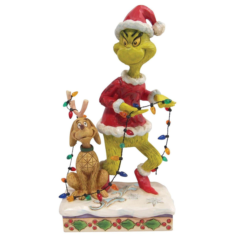 Grinch and Max Wrapped in Light by Jim Shore, 8.25"