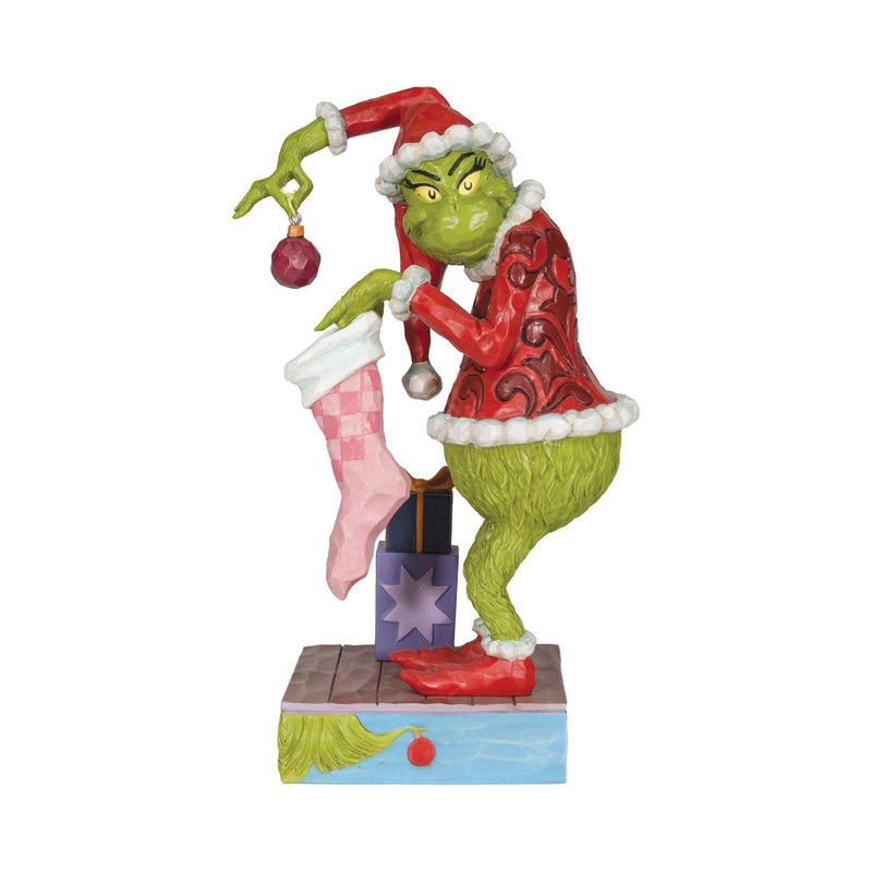 Grinch Stealing Ornament Placi Figurine, 7.5" H