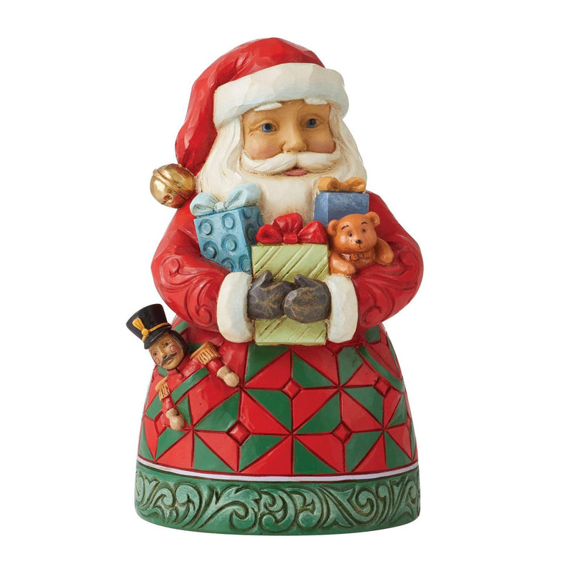 Jim Shore Santa Pint Size with Gifts Fig, 5.1"