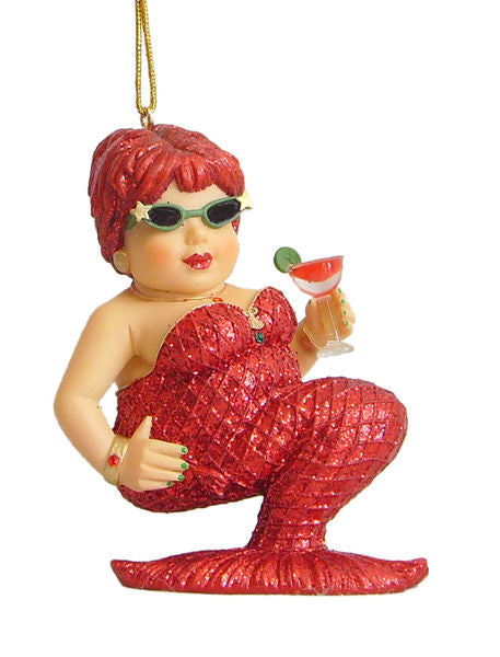 December Diamonds Strawberry Margarita Mermaid Ornament