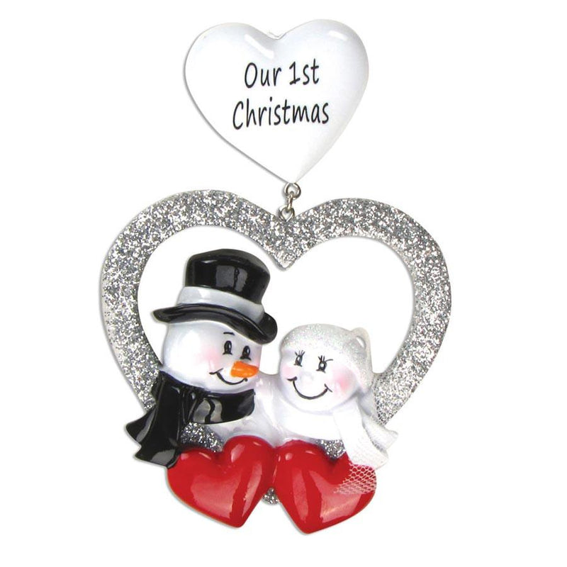 Couple's 1st Christmas Snowmen Ornament