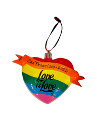 Love is Love Resin Heart Ornament with San Francisco 2023