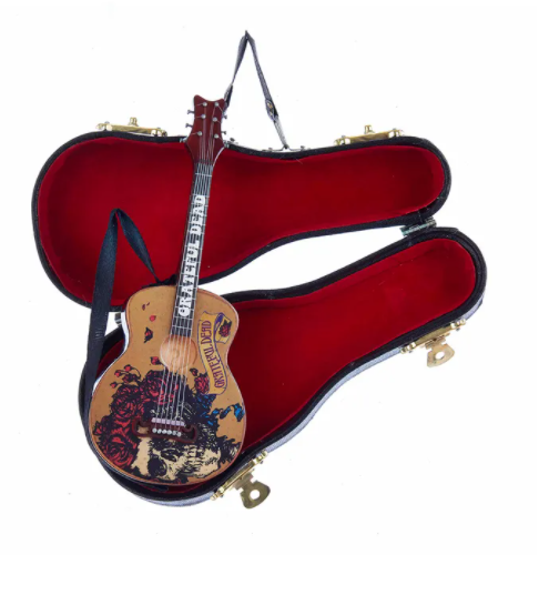 Grateful Dead Guitar With Black Case Ornament, 5.5"