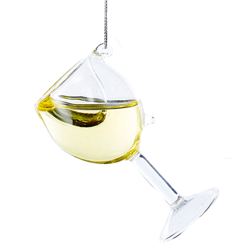 White Wine Glass Ornament, 2.5"