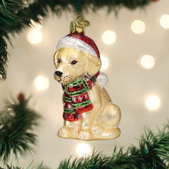 Yellow Lab Puppy Ornament by Old World Christmas, 3.75