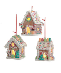 Lighted Gingerbread House Ornament, 3.75
