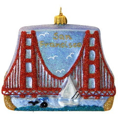 San Francisco Golden Gate Bridge European Glass Ornament