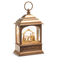 Nativity and Creche Lighted Champagne Gold, 8.75