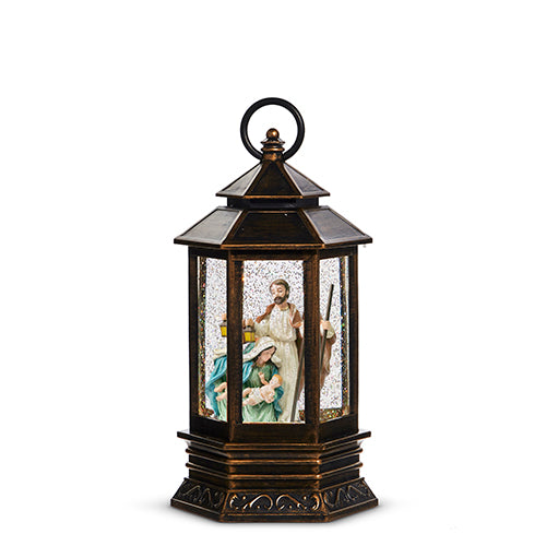 Holy Family Lighted Water Lantern 10"