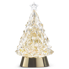 Lighted with Gold Swirling Glitter Tree, 8.5