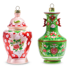 Chinoiserie Jar Ornament set of 2, 5