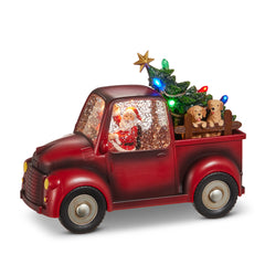 Santa and Dogs in Lighted Water Truck with Christmas Tree, 9