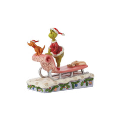 Grinch and Max on Sled by Jim Shore, 6.75