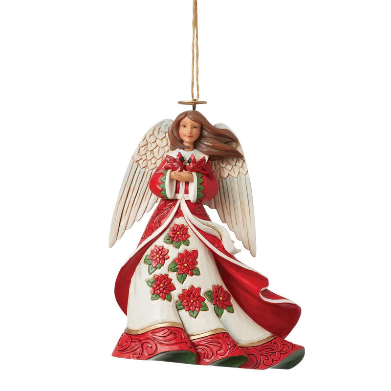 Jim Shore Christmas Angle with Cardinals Ornament, 4.5"