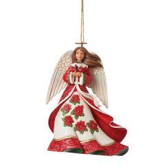 Jim Shore Christmas Angle with Cardinals Ornament, 4.5