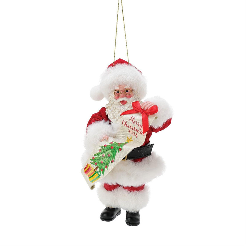 Merry Christmas 2024 Santa Ornament, 6"