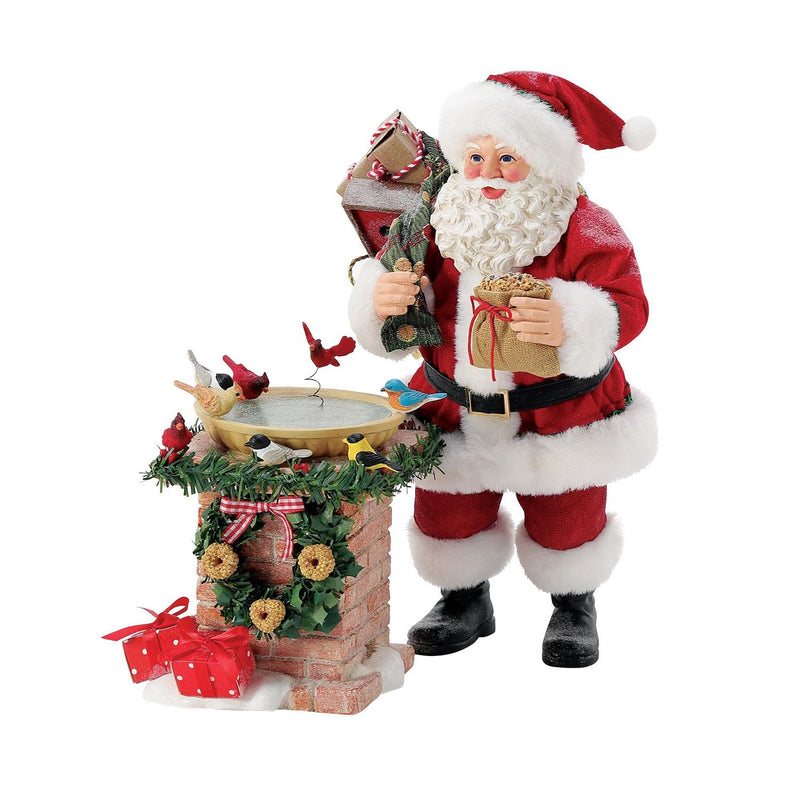 Santa Clause w/ Bird Bath, 10.5"