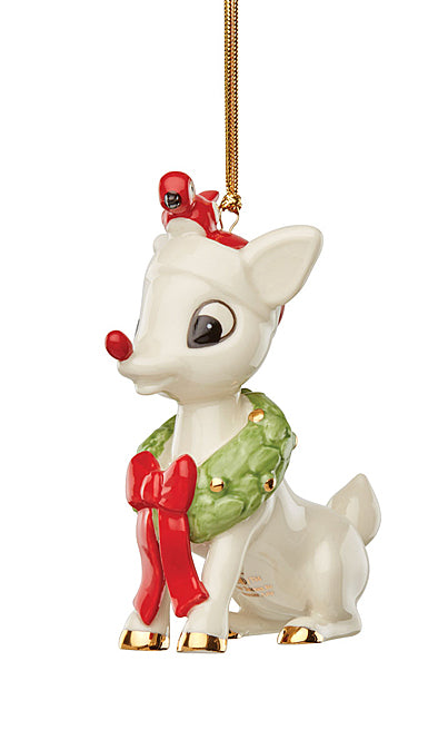Rudolph and Cardinal Friend Ornament 2023 by Lenox, 4"