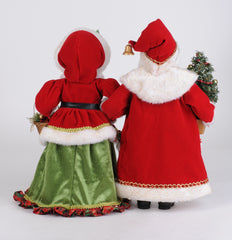 Santa and Mrs. Clause Strolling, Lighted, 16