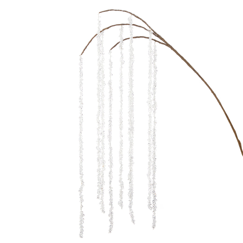 Hanging Crystal Branch Clear Made of Acrylic and Glitter, 37"
