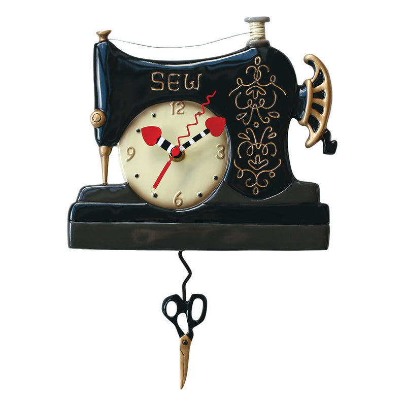Allen Design Vintage Stitch Sewing Machine Clock, 13"