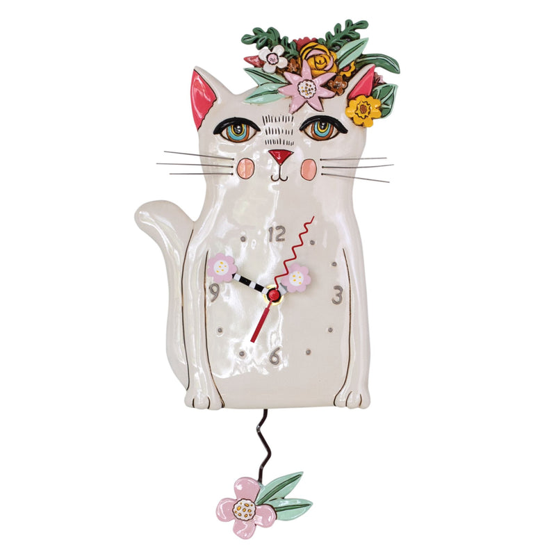 Allen Designs Pretty Kitty Cat Clock, 14"