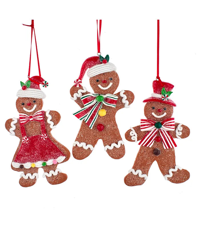 Gingerbread Girl and Boy  Ornament, 5"