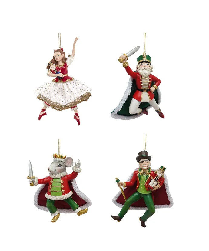 Nutcracker Suite Ornament 4-piece set, 6"