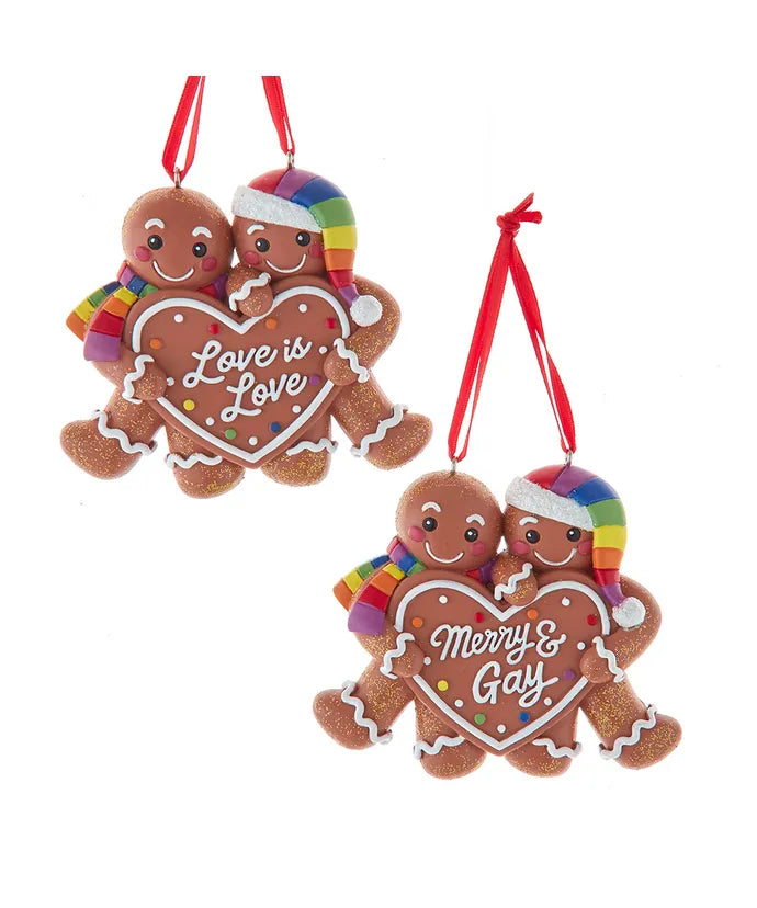 Pride Gingerbread Couple Ornament, 3"