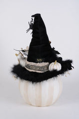 Lighted White Fiber Optic Pumpkin, 22