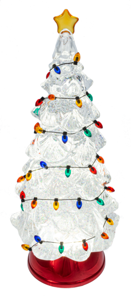 Light Up Swirling Shimmer Tree with Christmas Tree Light String, 12.5"