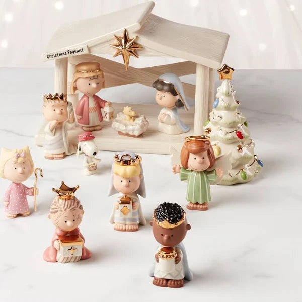 Peanuts Christmas Pageant Complete Set of 12 with Creche by Lenox, 10. Peanuts Christmas Pageant Complete Set of 12 with Creche by Lenox, 10.