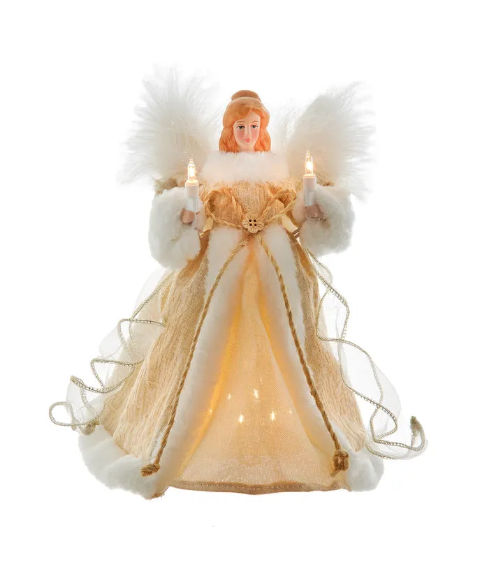 Natural Angel Lighted Treetop, 10"