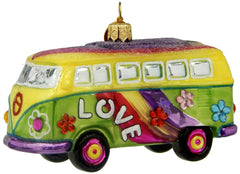 European Glass Love Mini Van/Bus Ornament, 4.5