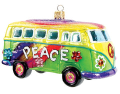 European Glass Love Mini Van/Bus Ornament, 4.5