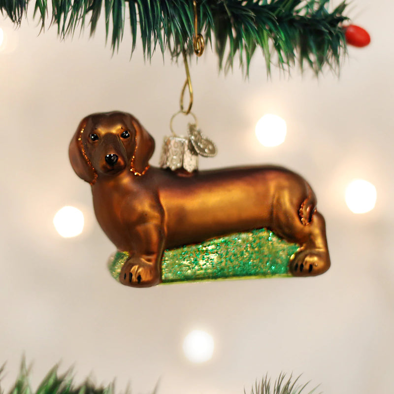 Dachshund Glass Ornament by Old World Christmas, 3"