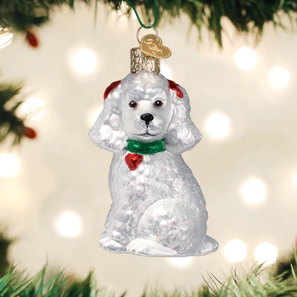 White Poodle Ornament By Old World Christmas, 3.5"