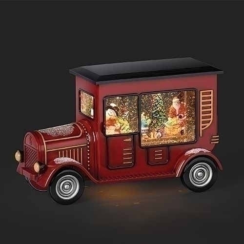 Santa in Nostalgic Car with Snowman driving, 10.5 X 6"H