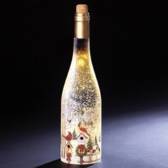 LED Lighted Wine Bottle With Swirling Glitter,12