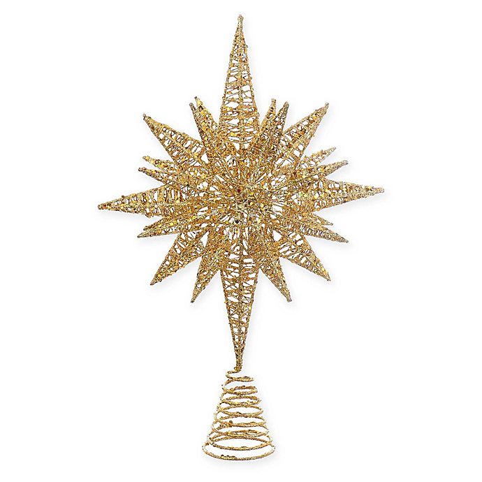 Glitter Gold Star Tree Topper, 16.5"