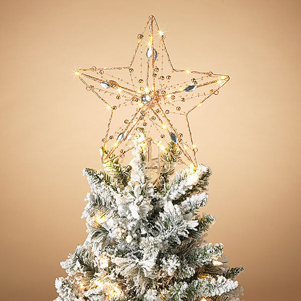 Lighted Star Tree Topper, 13" H