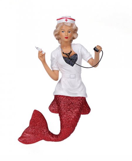 December Diamonds Nurse Naughty Mermaid Ornament